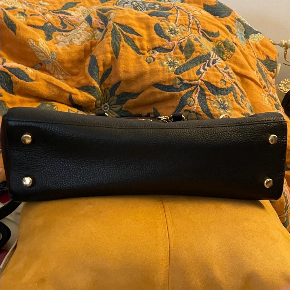 Coach Black Pebbled Leather Satchel with Gold Hardware